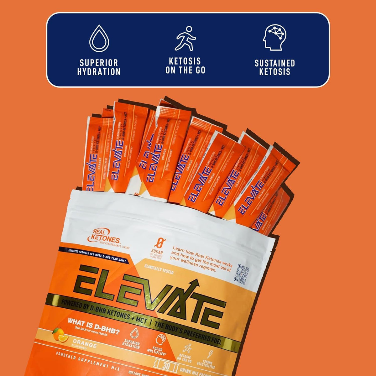 Sachets de poudre Real Ketones BHB et MCT avec verre d'eau