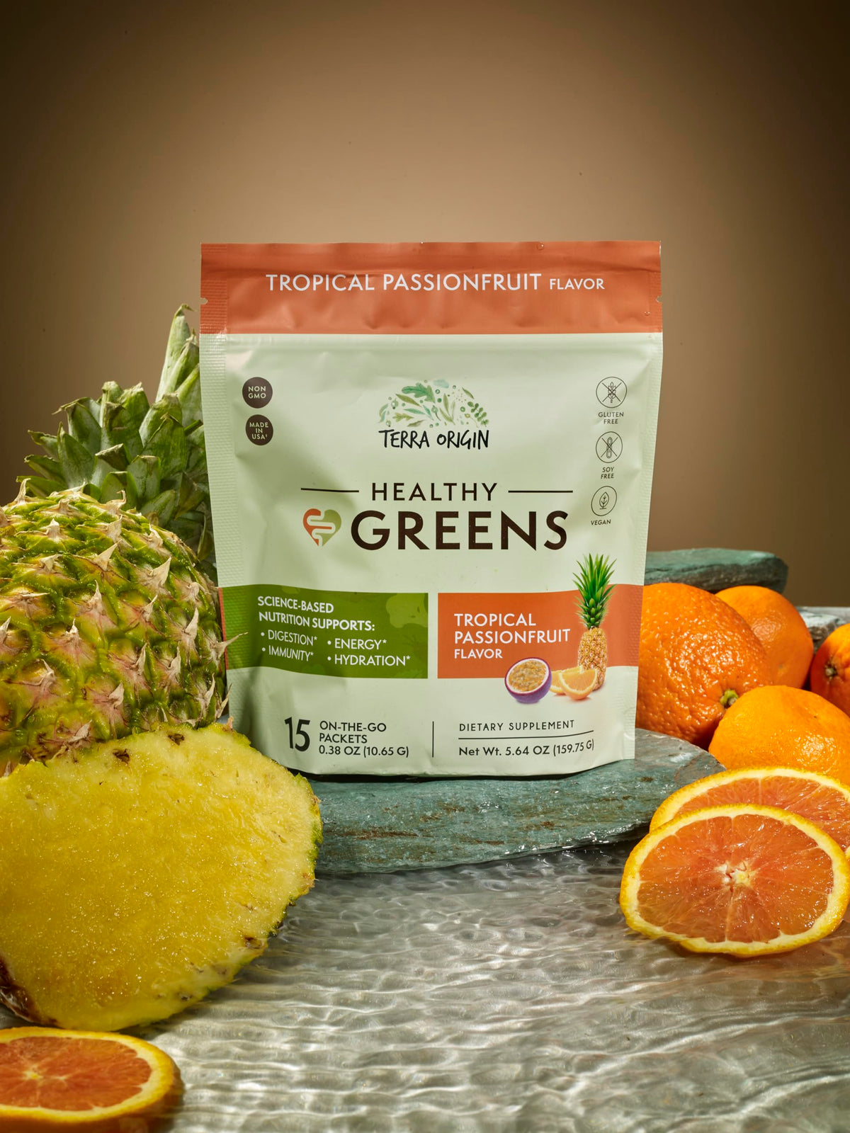Sachets de poudre TERRA ORIGIN Greens Stick Pack avec smoothie