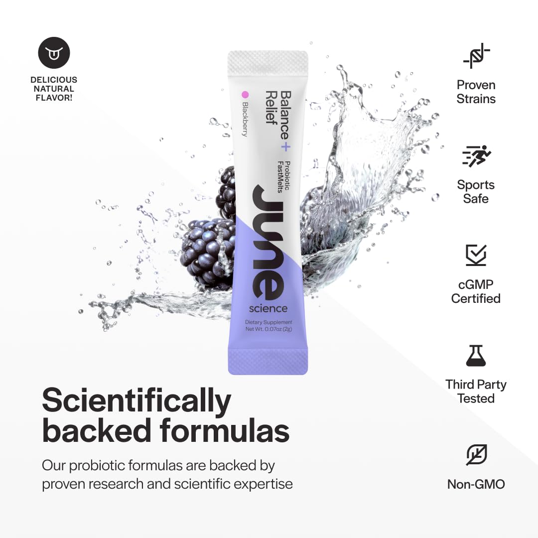 Sachets de prébiotique June Science sur une table