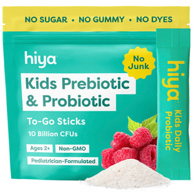 Sachets de probiotiques HIYA pour enfants, saveur fraise, présentation avant