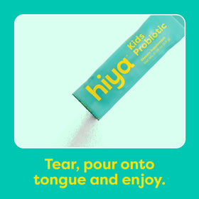 Sachets de probiotiques HIYA pour enfants, saveur fraise, vue arrière