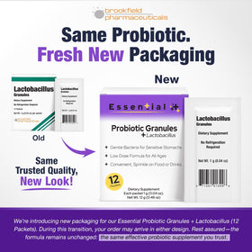Sachets de probiotiques Lactobacillus Brookfield Pharmaceuticals, vue arrière