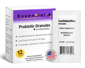 Sachets de probiotiques Lactobacillus Brookfield Pharmaceuticals, vue de face