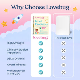 Sachets de probiotiques LOVEBUG pour un usage quotidien
