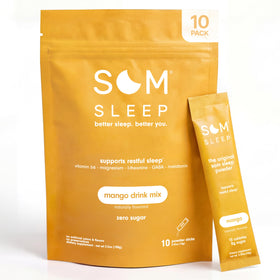Sachets de Som Sleep Poudre à Boire pour le Sommeil, Mangue, 10 Sachets