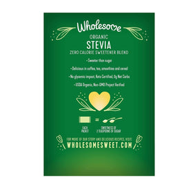 Sachets de Stevia Wholesome sur fond blanc
