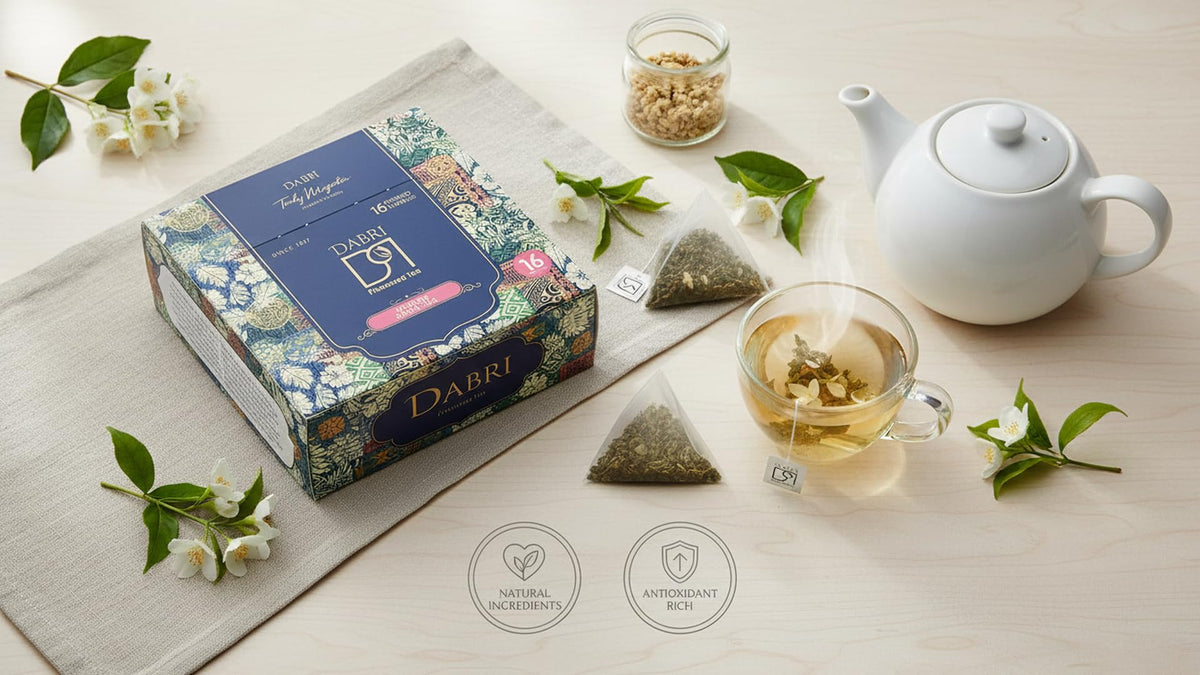Sachets de thé DABRI en train d'infuser