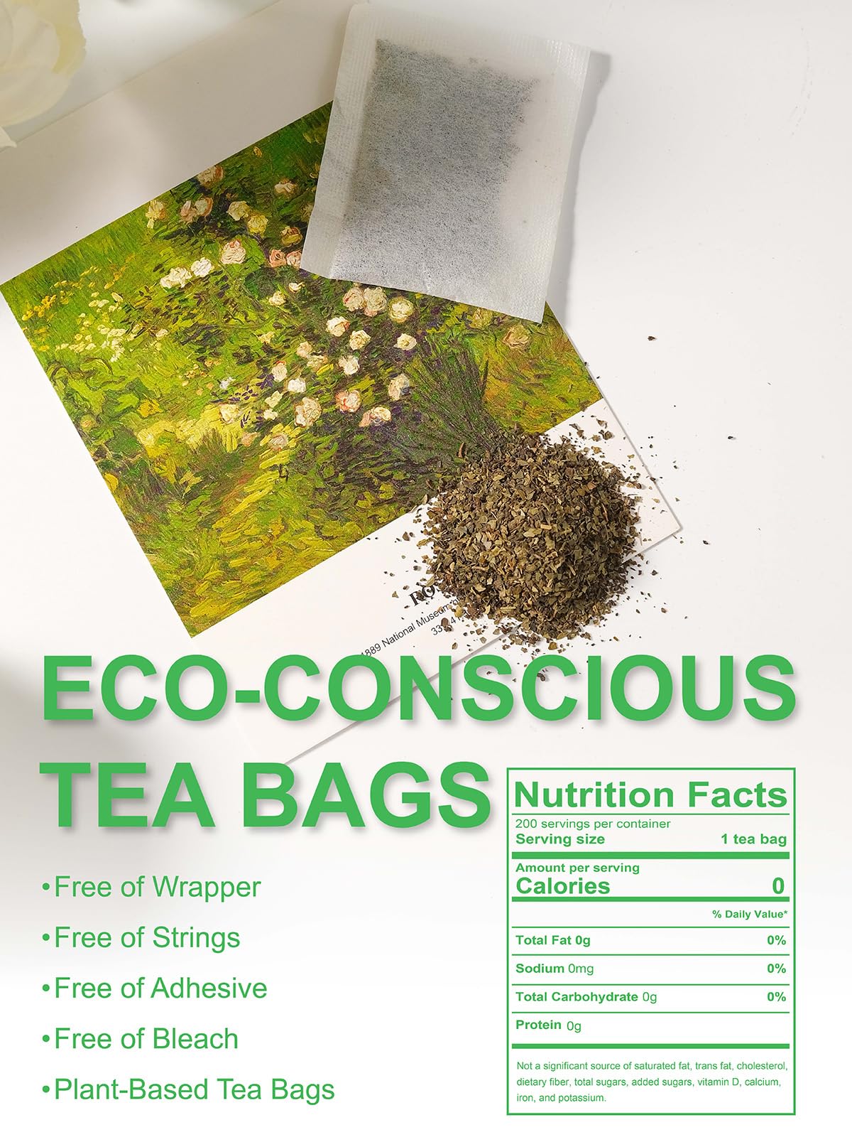 Sachets de thé verts TeeLux sur une table en bois