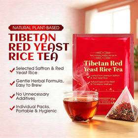 Sachets de tisane de riz rouge tibétain en vue de près