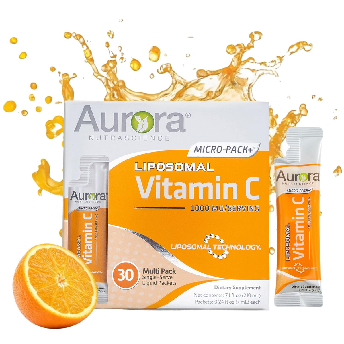Sachets de vitamine C liposomale Vida Lifescience en vue de face