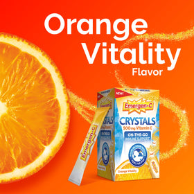 Sachets Emergen-C Crystals sur une table