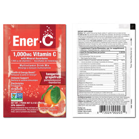 Sachets Ener-C avec un verre d'eau