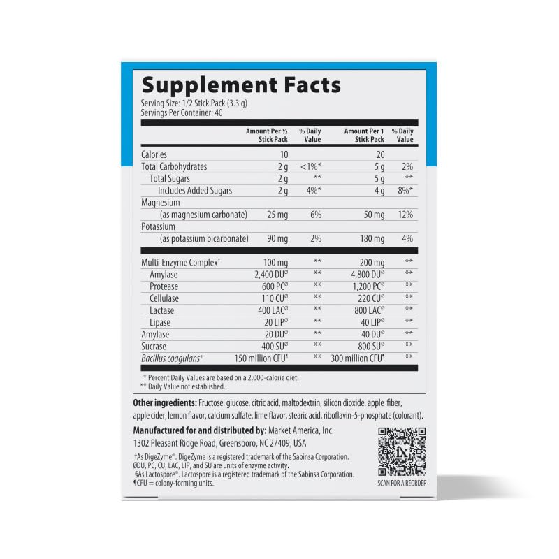 Sachets Isotonix avec étiquette visible
