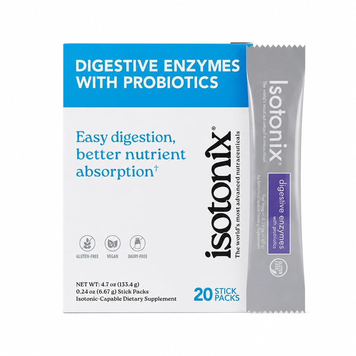 Sachets Isotonix d'enzymes daily et probiotiques, 20 sachets