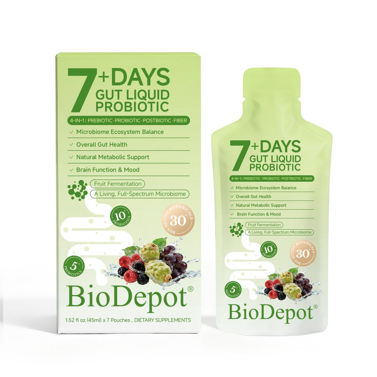 Sachets liquides Biodepot 7 jours vue de face