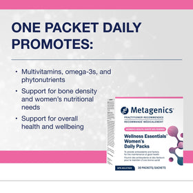Sachets Metagenics ouverts avec contenu visible
