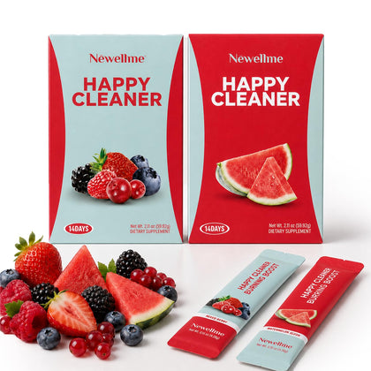 Sachets NEWELLME Happy Cleaner Greens avec saveur de pastèque et de baies