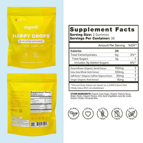 Sachets Organifi Happy Drops avec bonbons au goût de citron