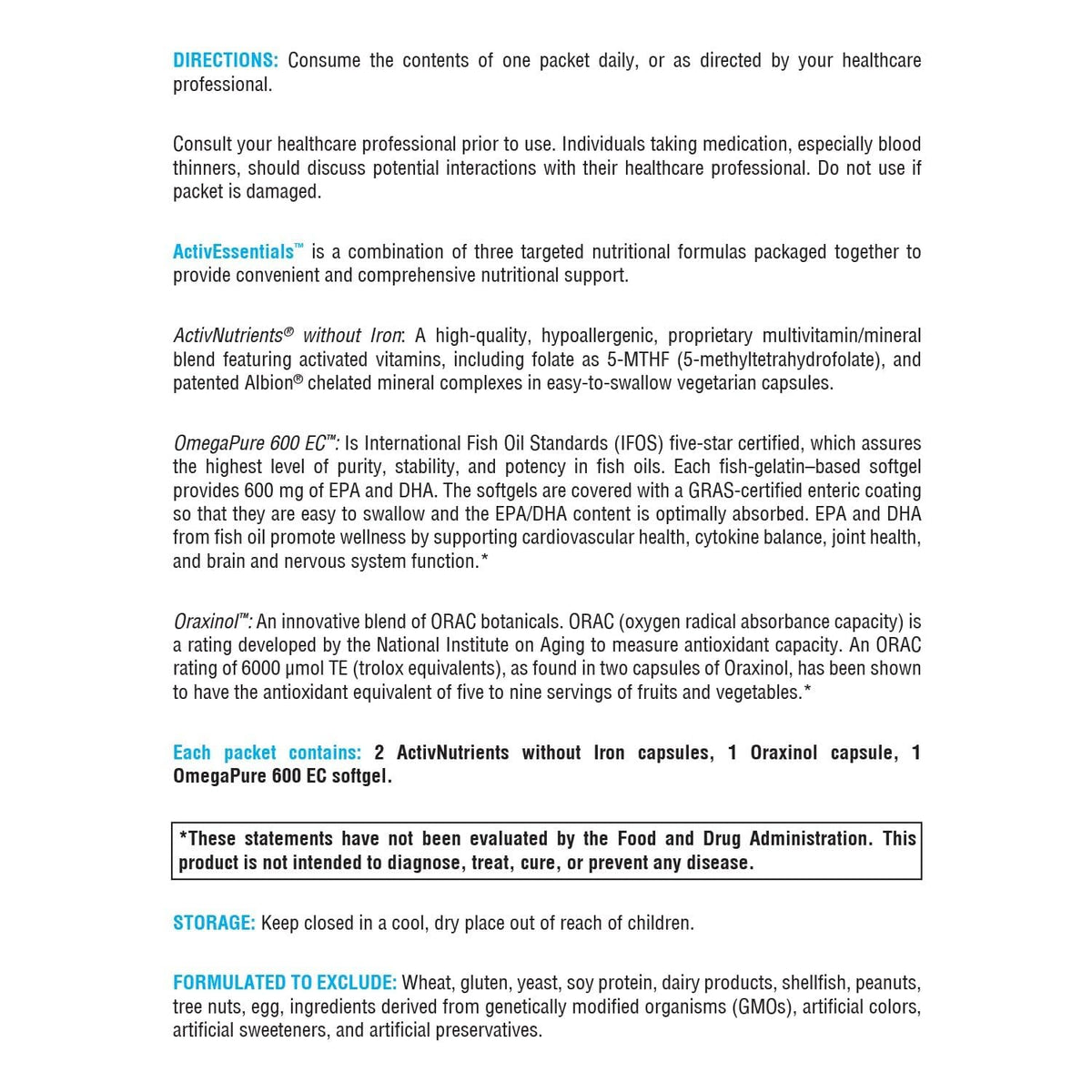 Sachets XYMOGEN ActivEssentials disposés sur une table