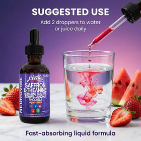Saffran 4oz à côté d'un fruit frais