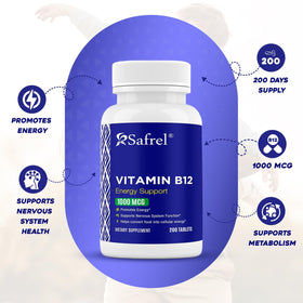 Safrel B12 1000 mcg comprimés sur une table