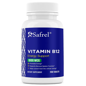 Safrel B12 1000 mcg comprimés vue avant avec emballage