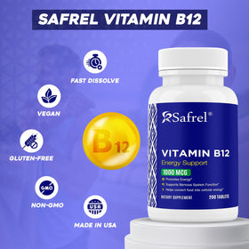 Safrel B12 comprimés montrant la taille et la forme