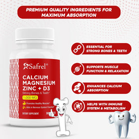 Safrel Calcium Magnésium Zinc 300 comprimés - étiquette du produit