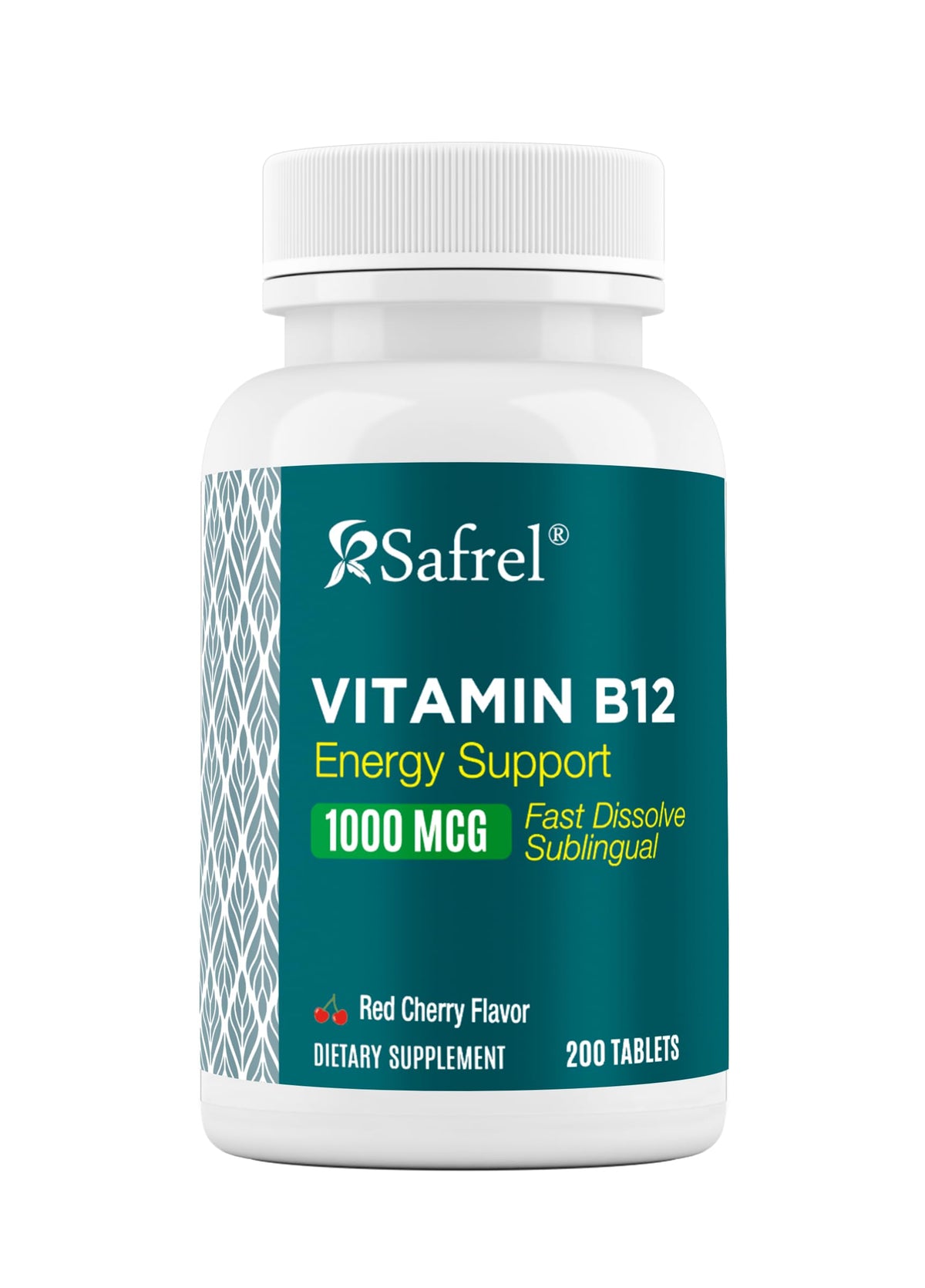 Safrel Vitamine B12 1000 mcg 200 comprimés cerise vue de face