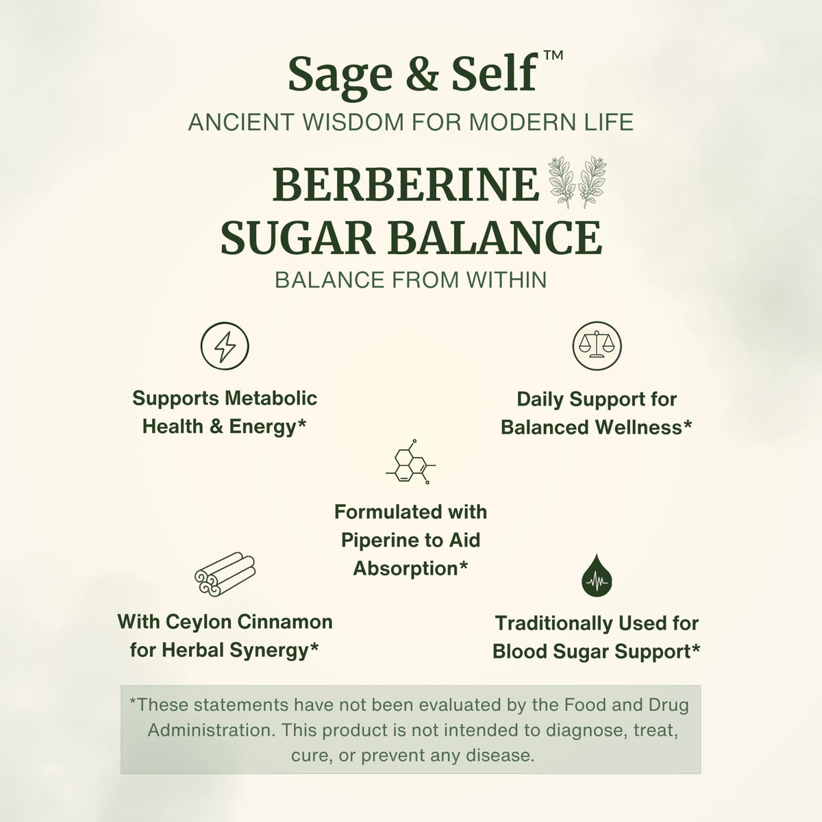 Sage & Self Berberine HCl 1000 mg gélules