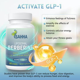Sahha Berbérine Liposomale 1500mg avec informations nutritionnelles sur l'emballage