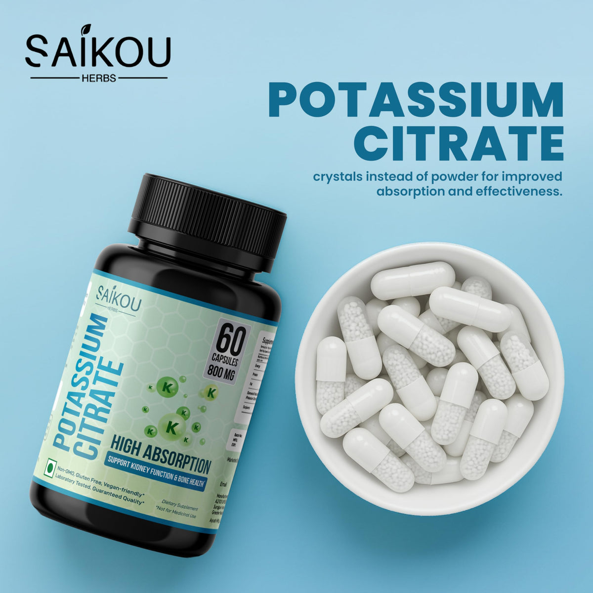 SAIKOU HERBS Citrate de Potassium 800 mg - emballage