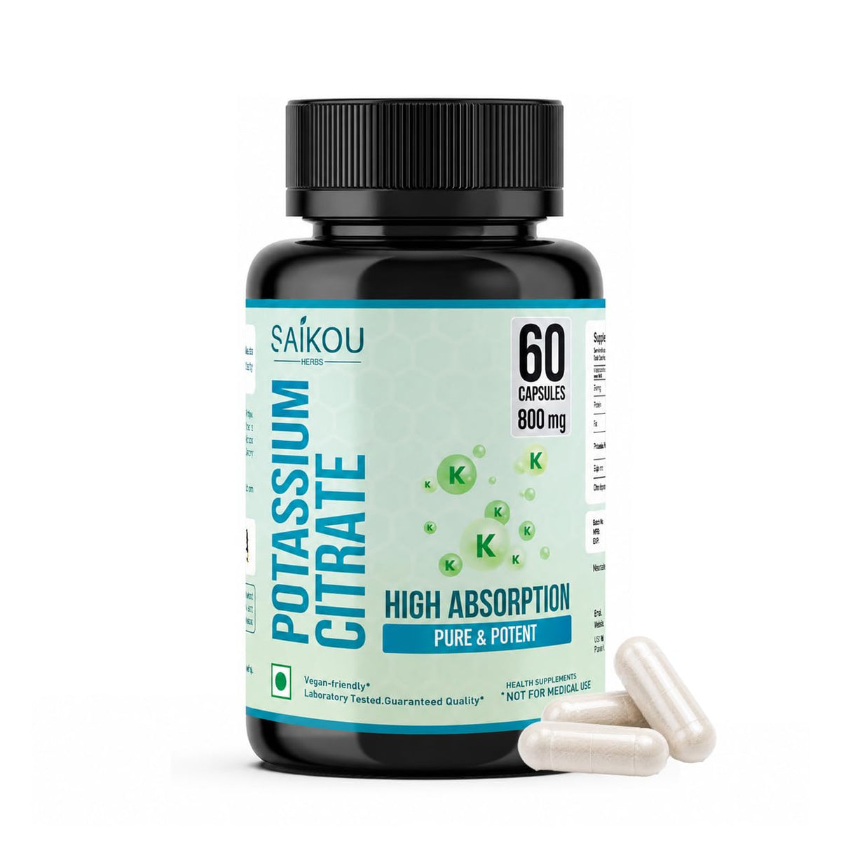 SAIKOU HERBS Citrate de Potassium 800 mg - vue avant