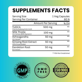 SAIKOU HERBS TUDCA 750mg 5 en 1 avec ginseng et chardon-marie