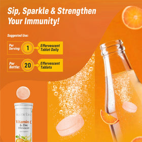 SAINEBIO comprimés effervescents de vitamine C 1000mg côté du pot