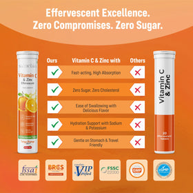 SAINEBIO comprimés effervescents de vitamine C 1000mg étiquette arrière