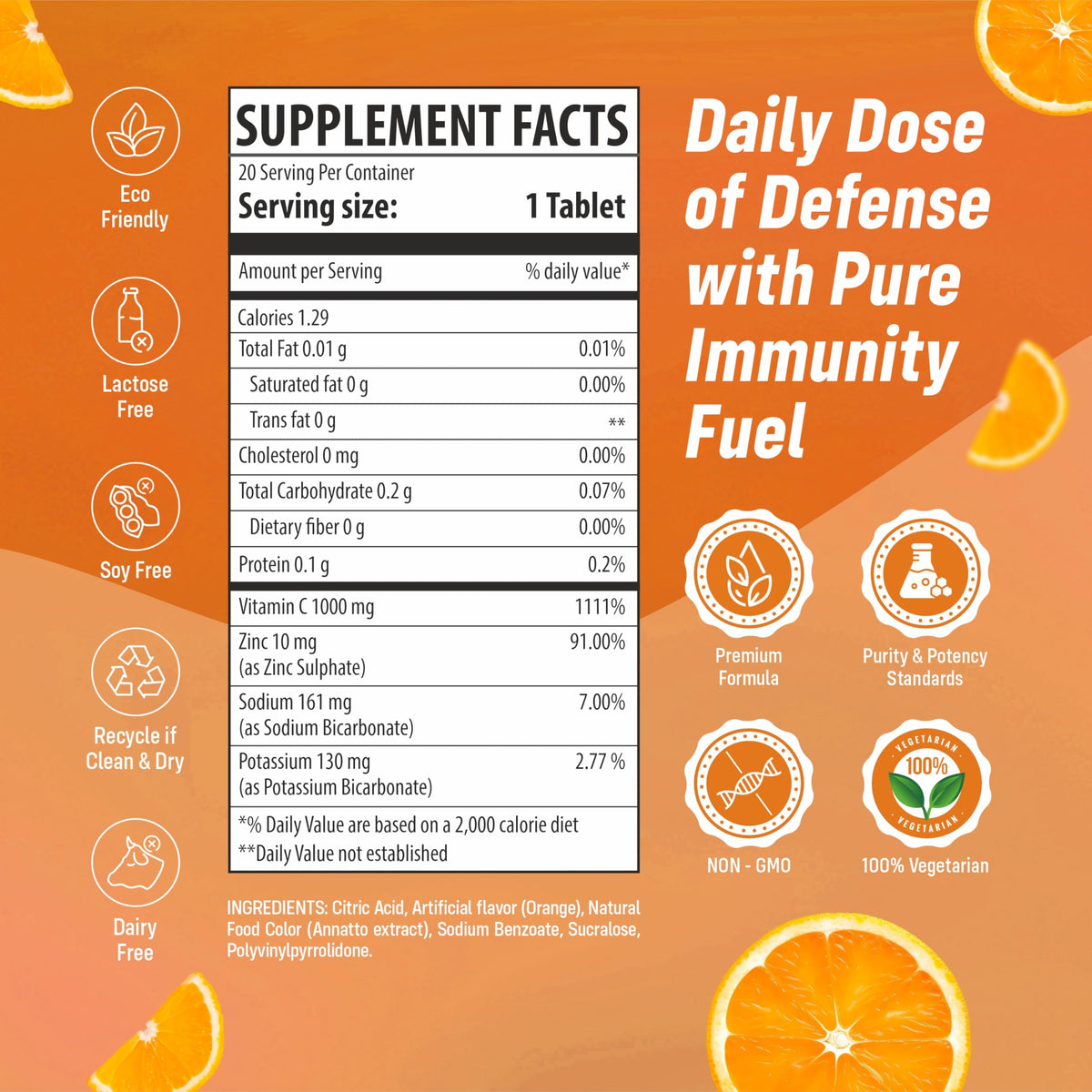 SAINEBIO comprimés effervescents de vitamine C 1000mg pot ouvert