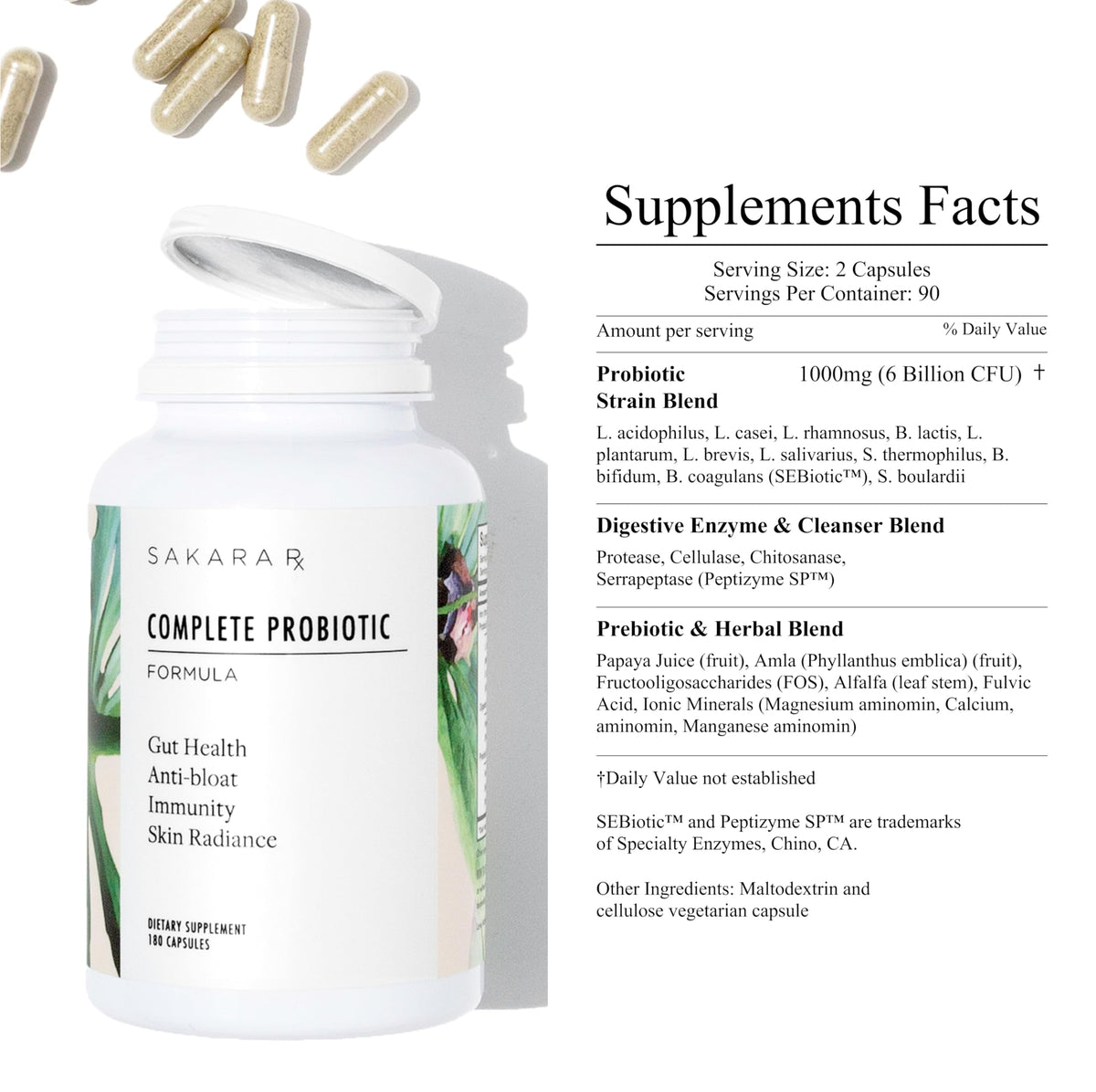 SAKARA Complément Probiotique Complet pour Femmes, capsules dans une main
