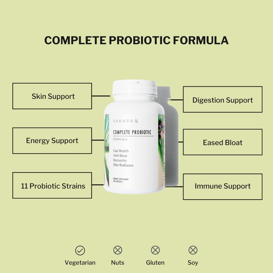 SAKARA Complément Probiotique Complet pour Femmes, capsules en gros plan