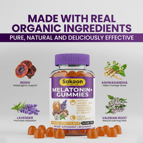 Sakoon nutrition Gélules de Mélatonine 10mg bouteille avec étiquette