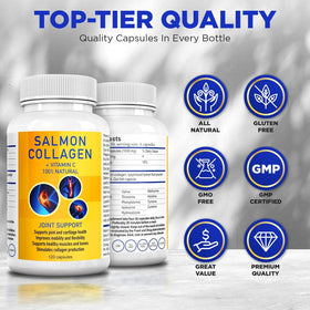 Salcoll collagène marin capsules avec étiquette détaillée