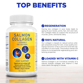 Salcoll collagène marin capsules sur fond blanc