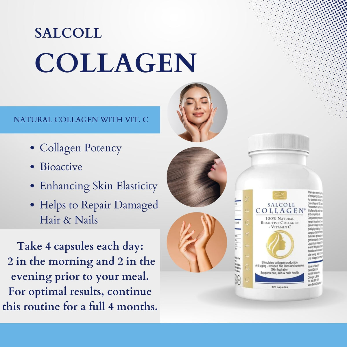 Salcoll Collagène Marin Pur Capsules - Flacon ouvert