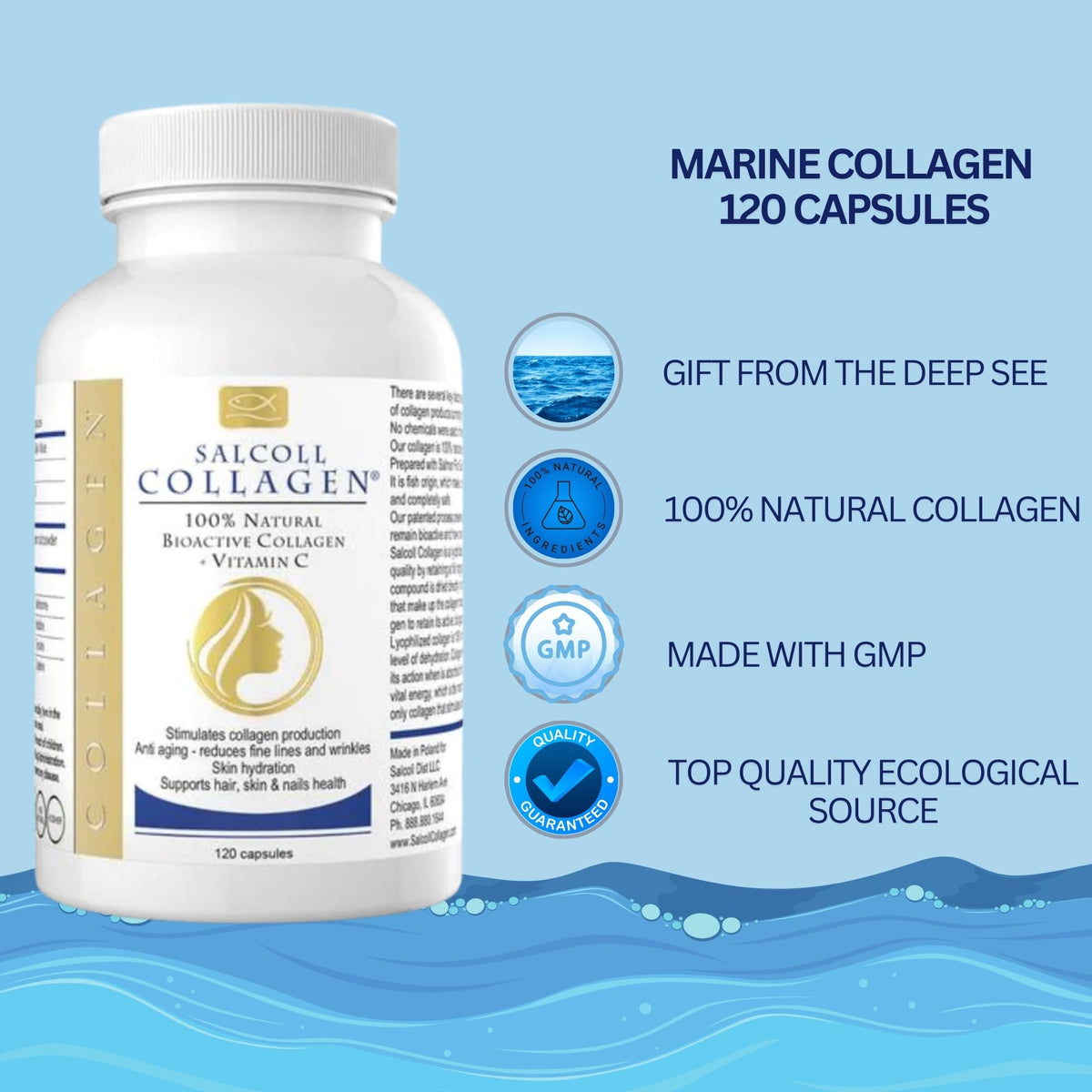 Salcoll Collagène Marin Pur Capsules - Gélules dans la main