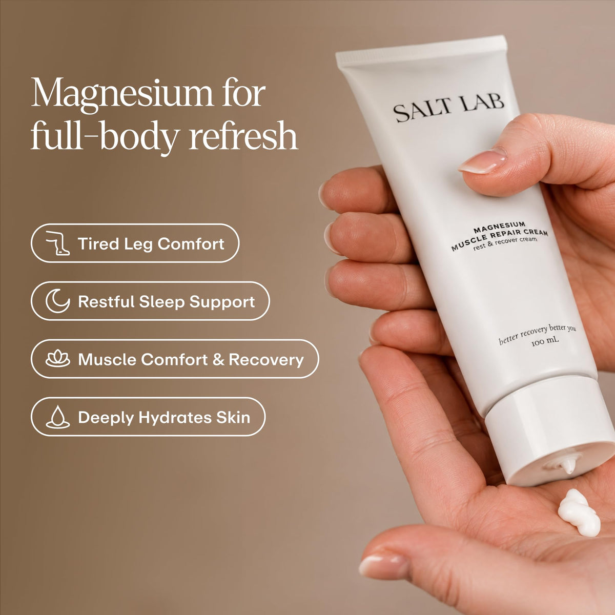 SALT LAB Crème de Magnésium 100 mL, vue arrière du produit