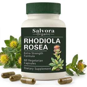 Salvora Organic Rhodiola Rosea 60 capsules vegan vue de face