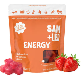 SAM+LEO Gummies Énergétiques au goût fraise, paquet de 60 pièces