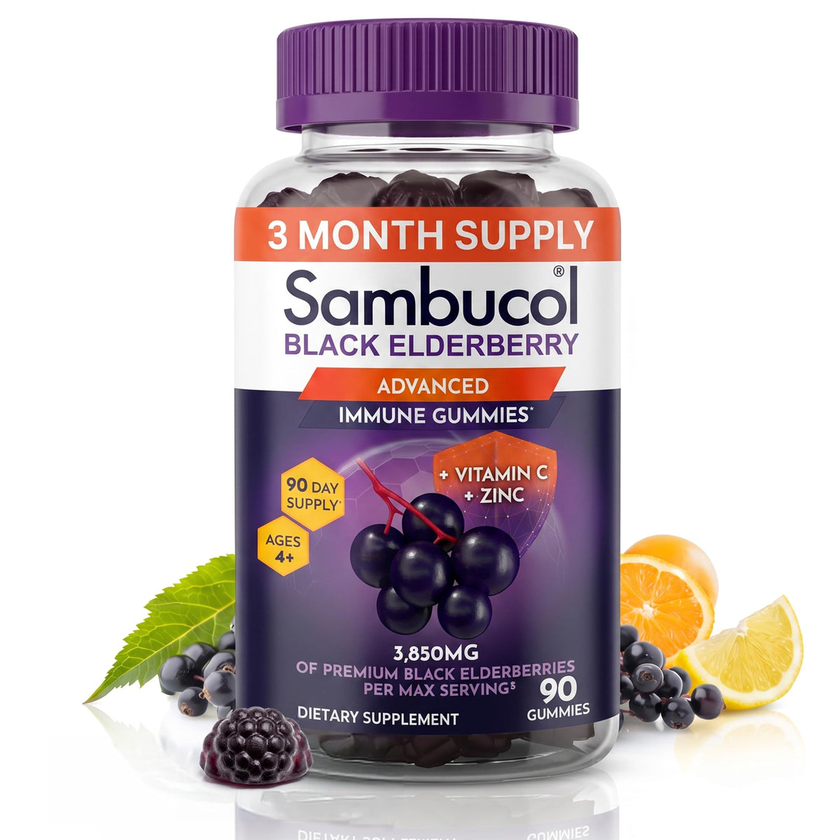 Sambucol Gummies de Sureau Noir - Boîte de 90 gommes