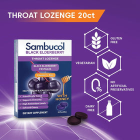 Sambucol pastilles au sureau noir, côté du paquet