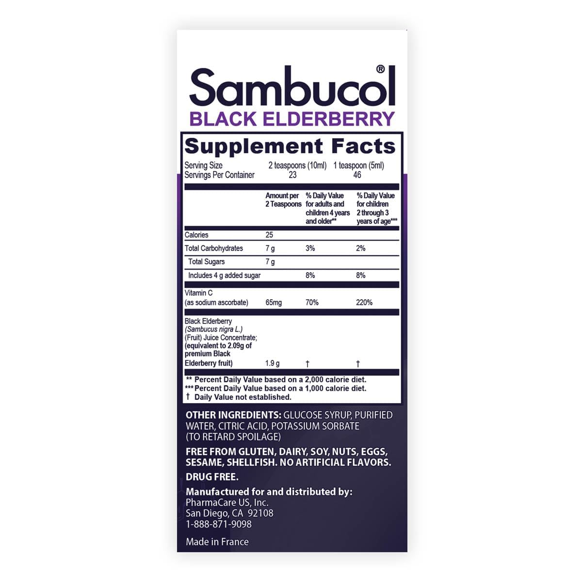 Sambucol Sirop de Sureau Noir pour Enfants 220 ml en gros plan
